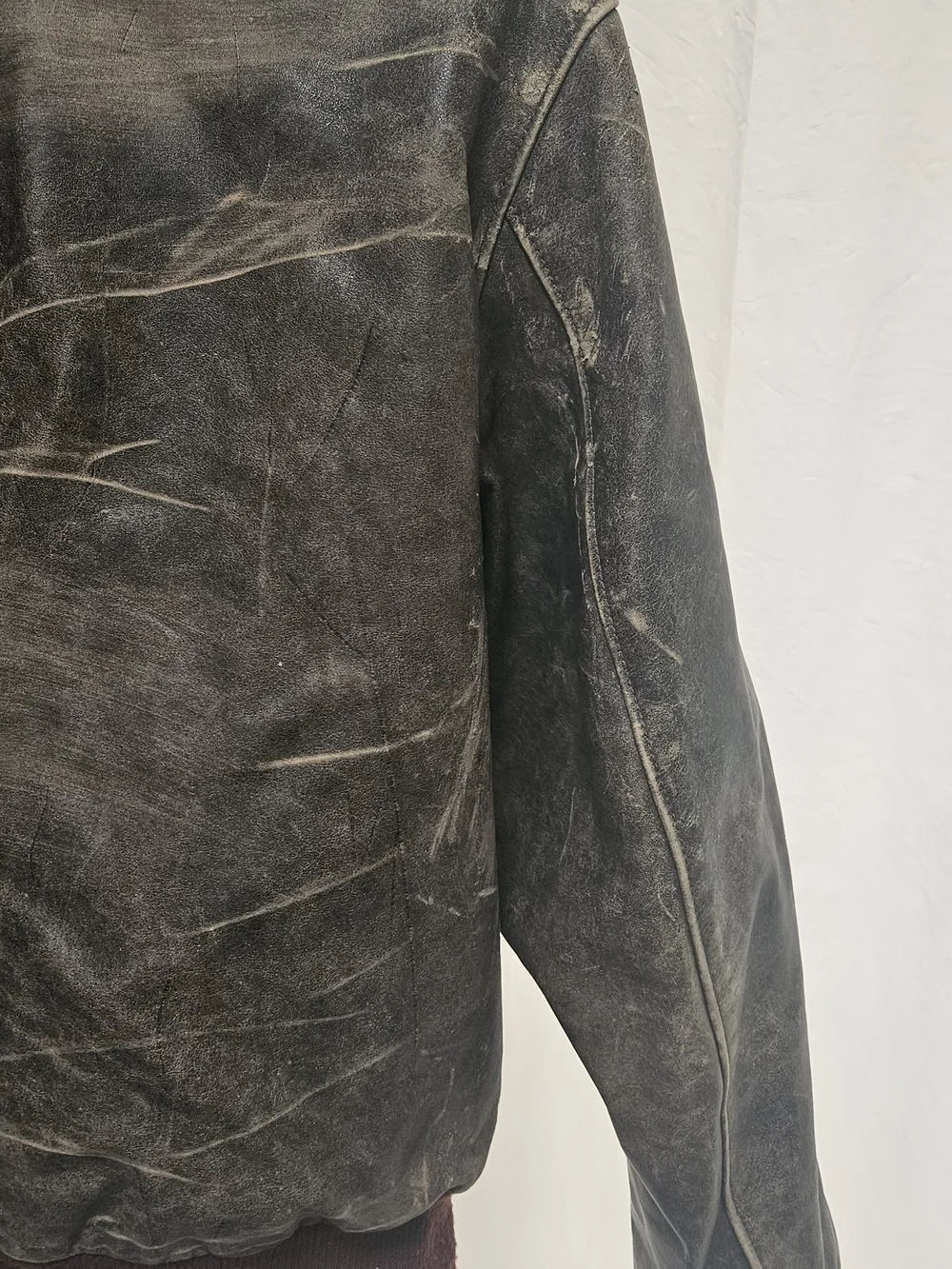 Banana Republic Distressed Vintage Brown Leather Bomber Jacket